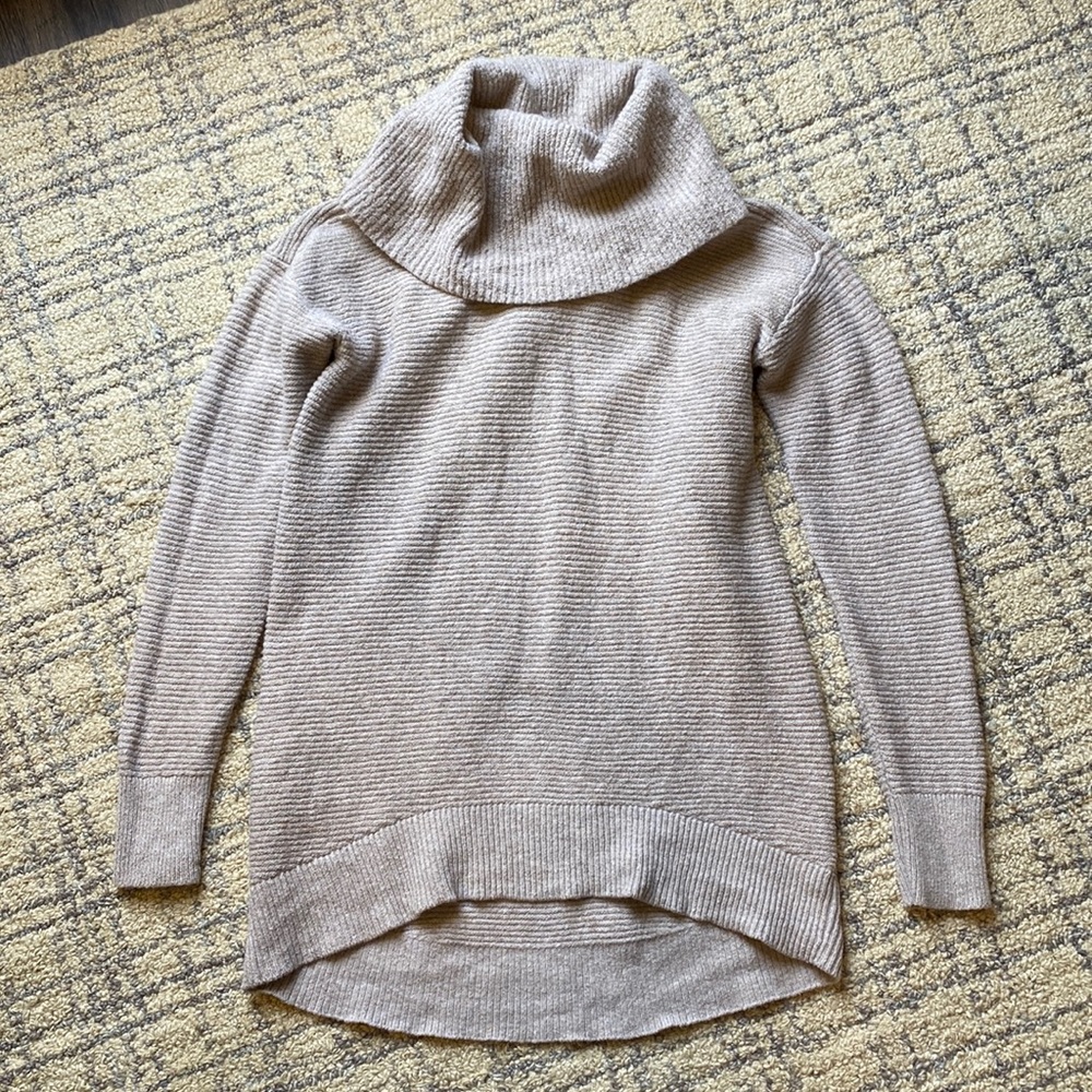 Loft Tan Cowl Neck Sweater